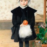 Normandie – Clémence Roth, Petite fille tenant une orange