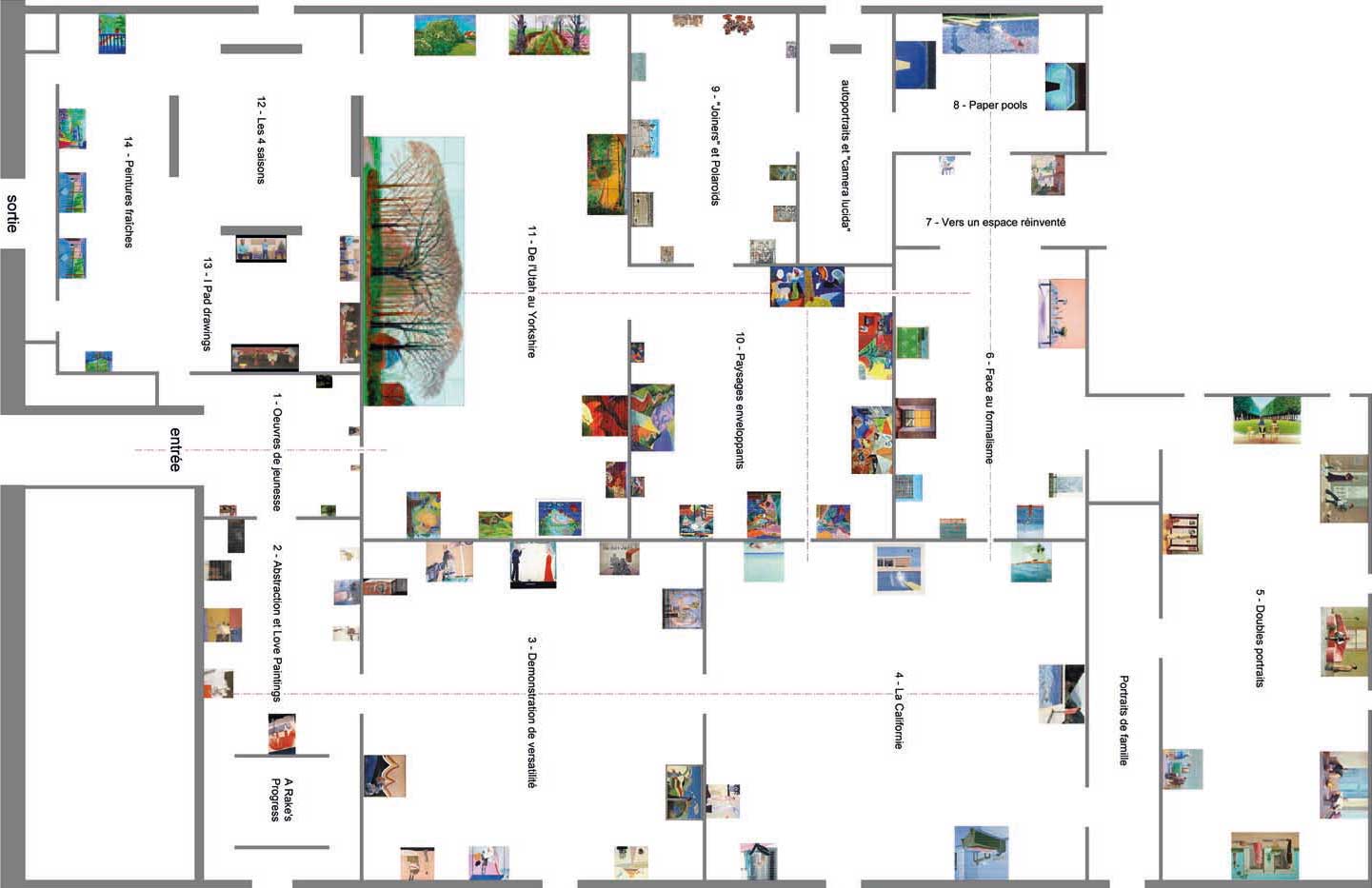David Hockney - Plan de l'exposition