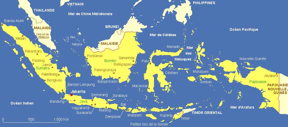 Carte indonésie