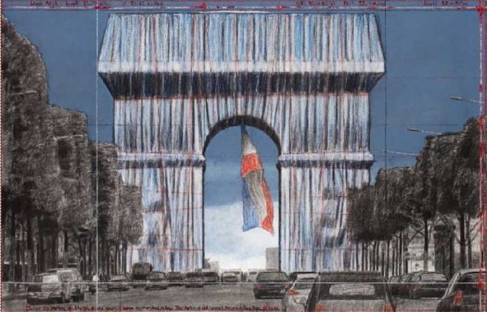 L'Arc de triomphe empaqueté par Christo et Jeanne-Claude