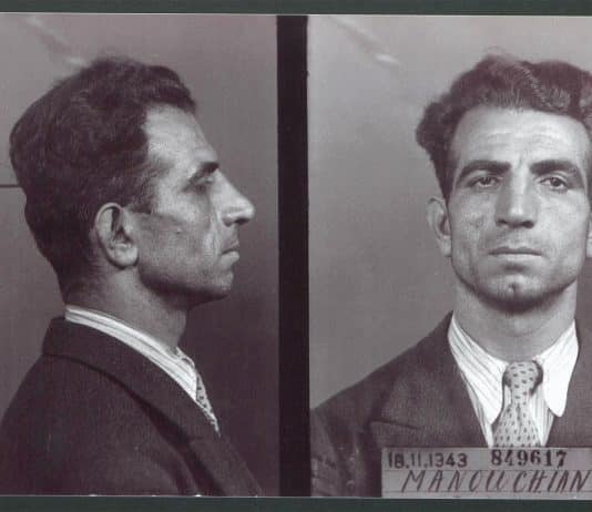 Photo anthropométrique de Missak Manouchian prise lors de son arrestation. Paris, 18 novembre 1943. © Archives de la préfecture de police de Paris.