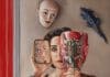 N. Pouyandeh, Autoportrait au masque et au miroir, 2023, huile sur toile, 65 x 54 cm (c) galerie Sator