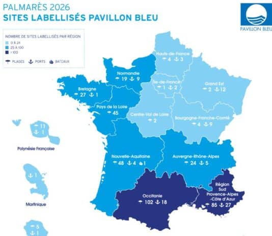 palmarès 2026 des plages et ports de plaisance labellisés Pavillon Bleu !
