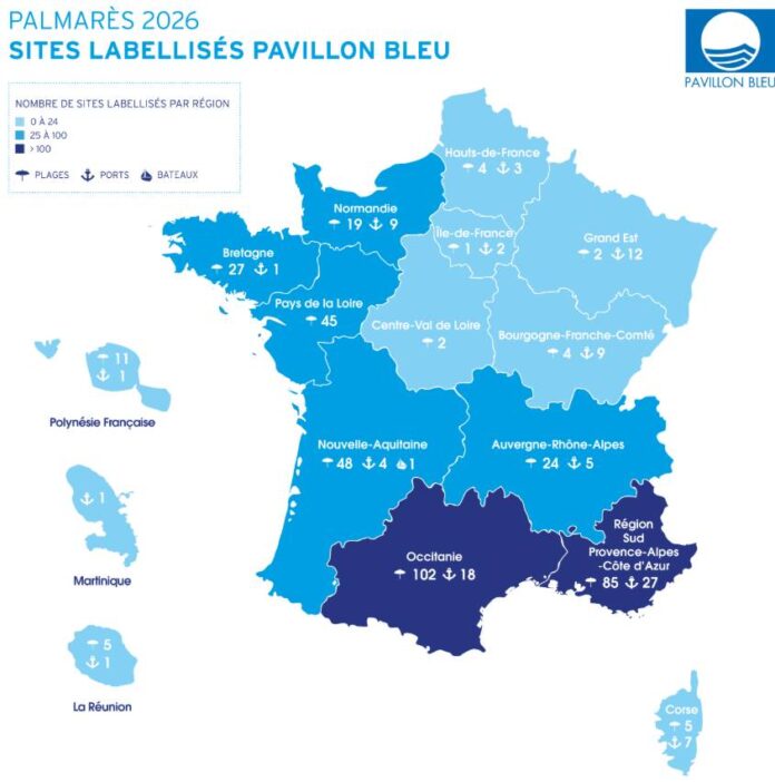 palmarès 2026 des plages et ports de plaisance labellisés Pavillon Bleu ! palmarès 2026 des plages et ports de plaisance labellisés Pavillon Bleu !
