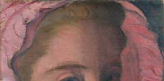 Maurice Denis : La première période de ma peinture, c’est l’amour… MAURICE DENIS, Portrait de Marthe à la capeline rose, c. 1893, Huile sur toile, 27,5 x 20,6 cm
