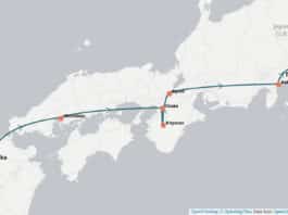 Carte du voyage au Japon